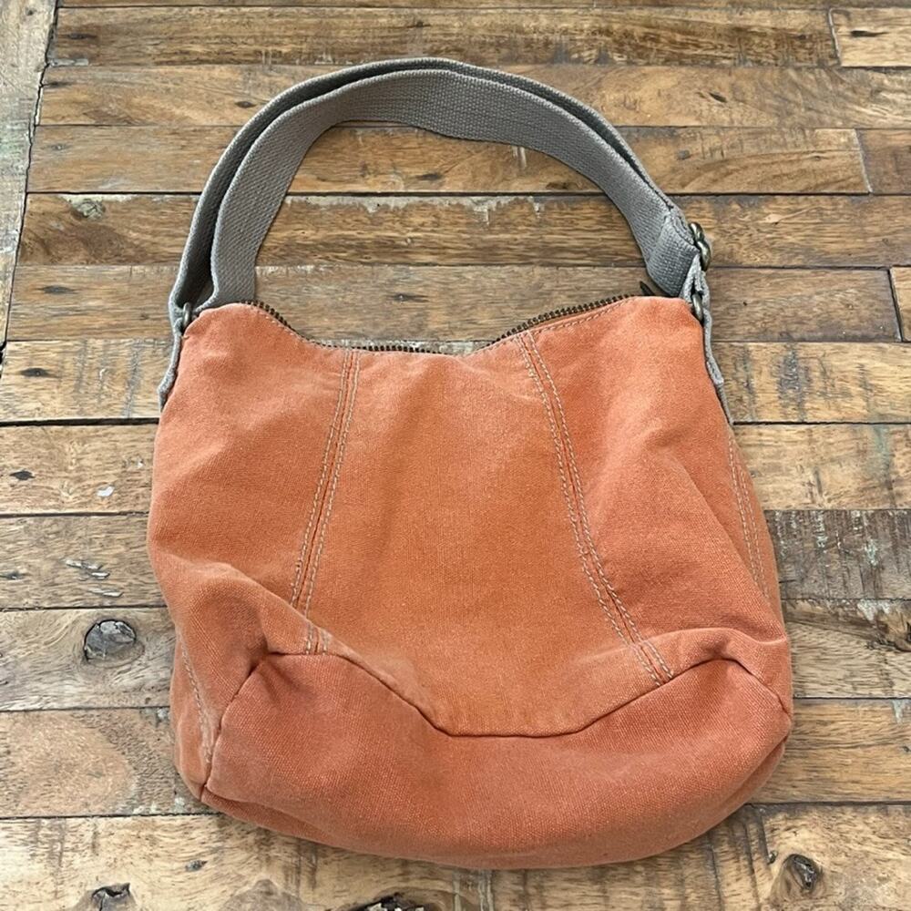 Unbranded Orange Slouchy Hobo-style Shoulder Bag 100% Cotton